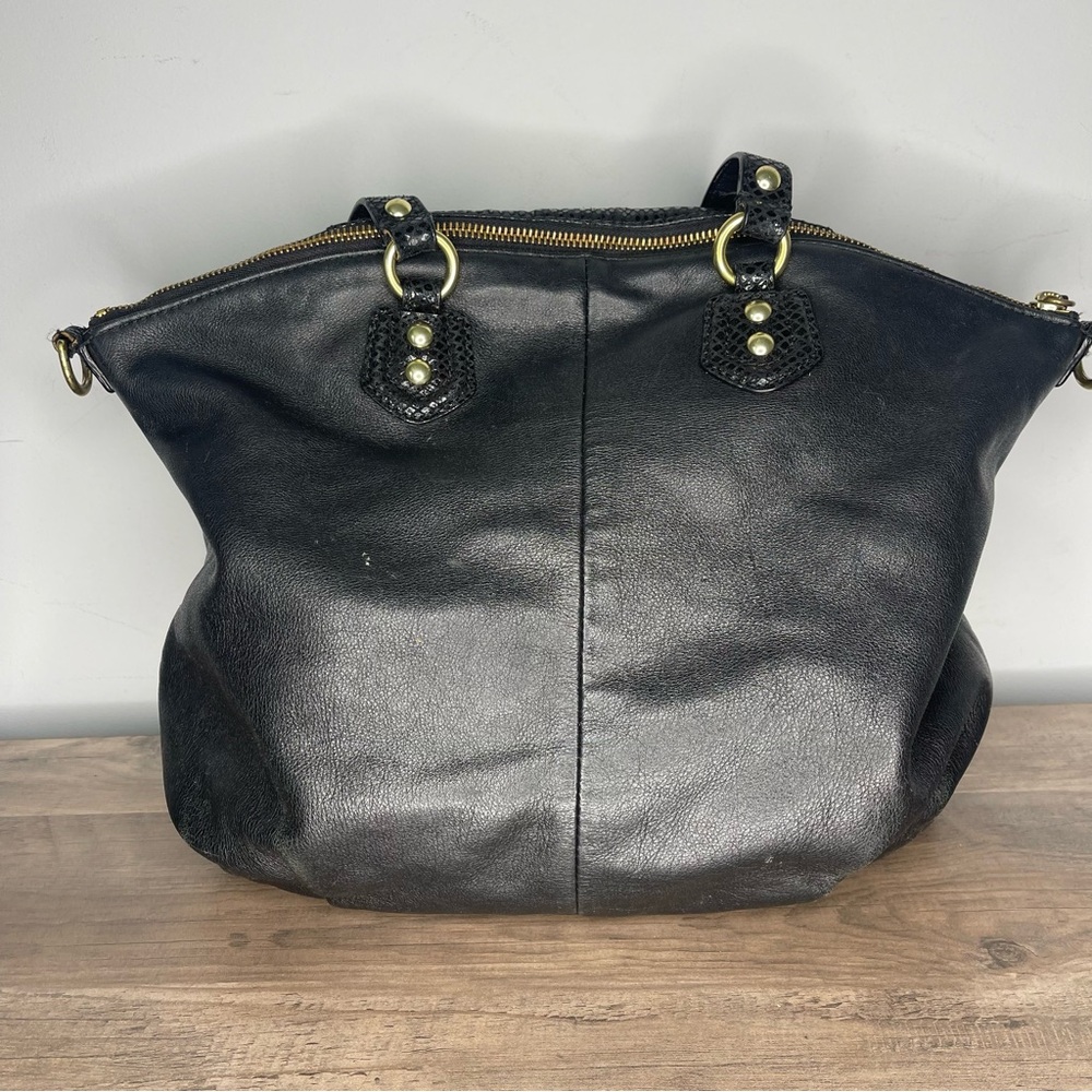 Women’s black leather Coach Ashley North south satchel purse - Picture 2 of 8